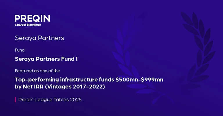Preqin ranks Seraya Fund I as No. 1 infrastructure fund <$1 Bn globally